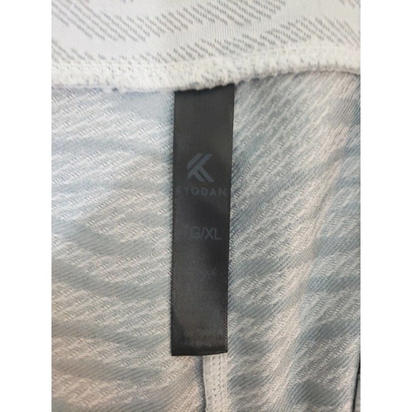 Kyodan ~Woman Sz TG/XL~ Light Gray Striped Print Yoga Active Capri Leggings NWOT - Picture 3 of 12